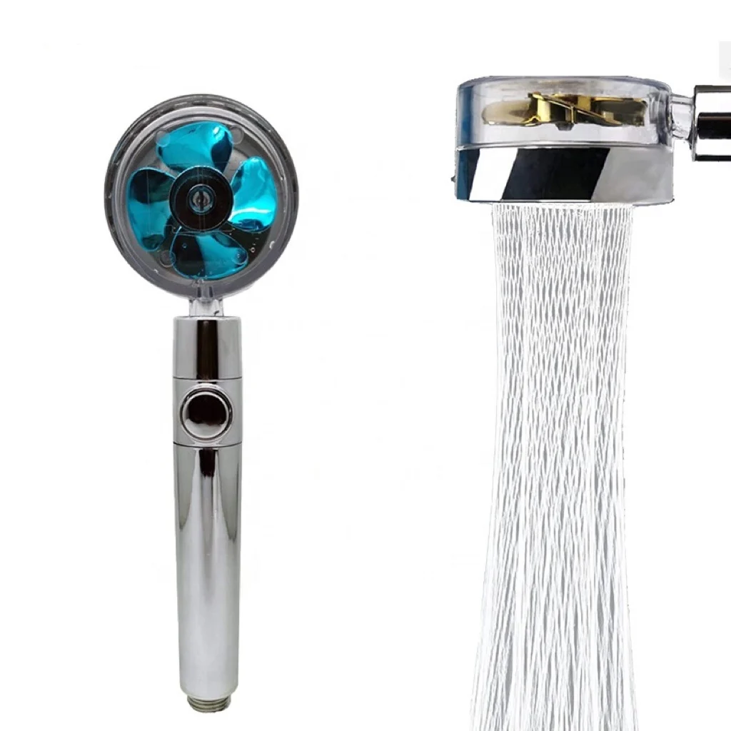 GEE-N High Pressure 360 Degree Fan Shower Head ABS Hand Shower With One Stop Button Bathroom