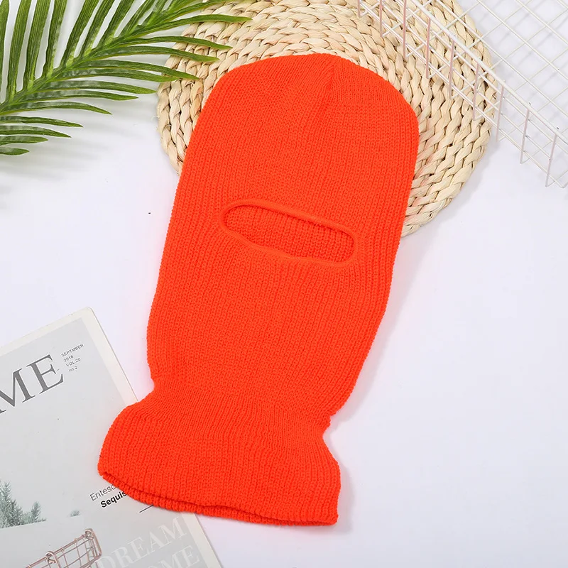 Wholesale Custom One Hole Face Cover Balaclava 1 Hole Ski Mask Winter Warm Acrylic Jacquard Letter Fitted Ski Mask