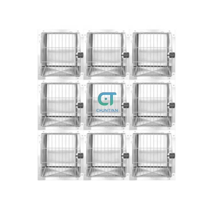 small size 9 modular cage banks stainless steel veterinary dog cage