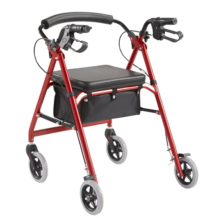 Wholesale Price Lightweight Folding Aluminium Rollator Walker Adult Patient Rollator Walkers