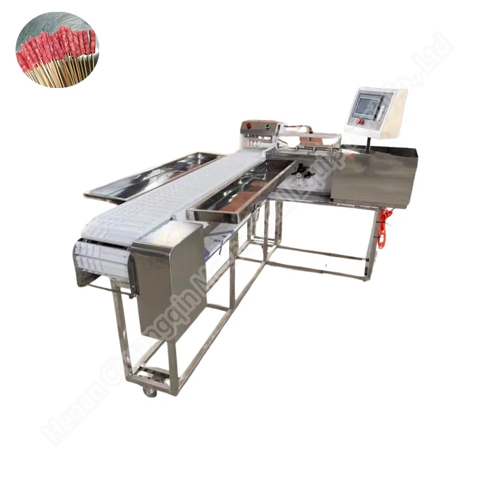 Small Tabletop Manual Meat Kebab Skewer Machine Meat Slicer Skewering Machine For Barbecue Kebab Maker