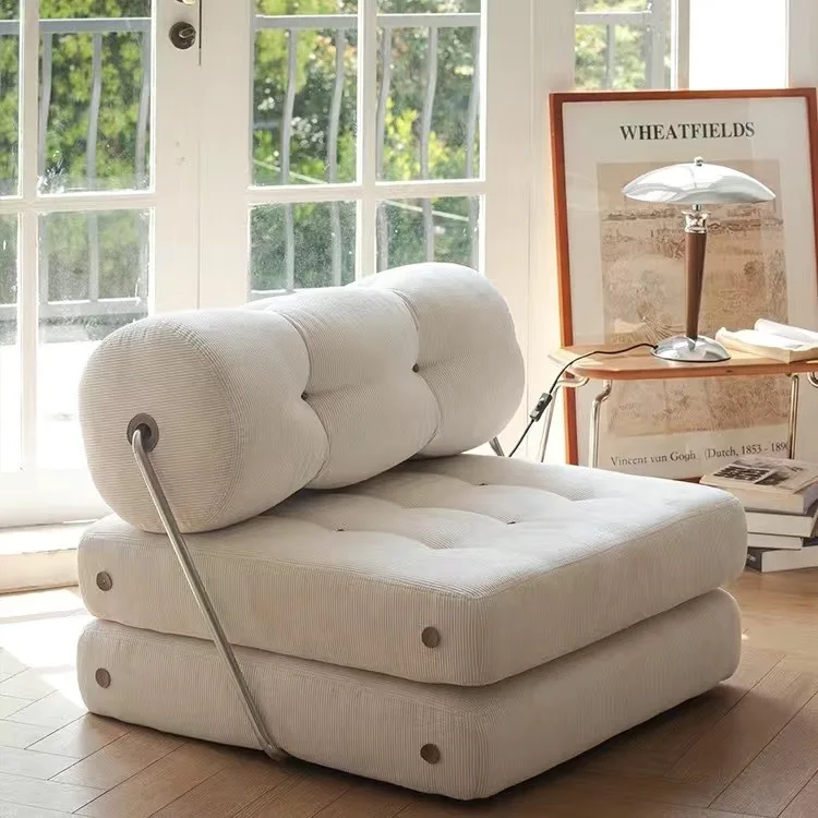 Multifunctional Nordic Folding Lounge Chair Bed Modular Event Sofa Armless Leisure Relax Reclining Accent Chair For Living Room