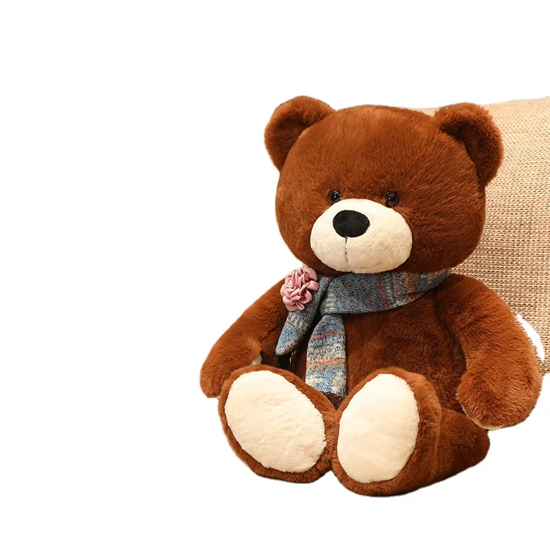 40/60/80cm Cute Scarf Teddy Bear Plush Toy Soft Stuffed Toys Kawaii Xmas Birthday Gift for Girls Boys Kids Children