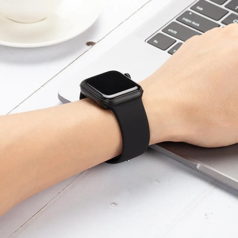 Ремешок силиконовый для Apple Watch Series 6 5 SE 38 мм 42 мягкий резиновый браслет iWatch 6/5 40
