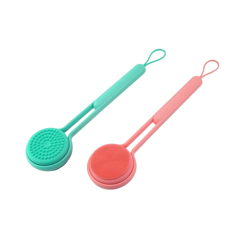 2019 Silicone Bath Brush Long Handle Rotating Shower Massage Brush Electric Silicone Shower Scrubber Back Cleaning