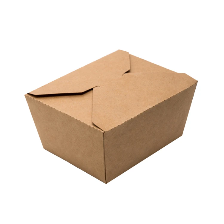 Wholesale Food grade kraft paper salad box take away packaging boxes