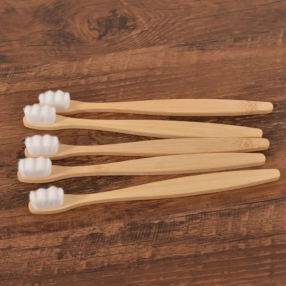 New Bamboo Toothbrush for Adult Biodegradable Toothbrush Extra Soft Bristles,10000 Soft Natural Bristle Toothbrush Oral Hygiene