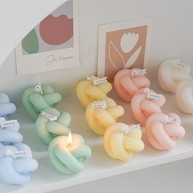 Wholesale Wedding Cute Twist Handmade Decorative Private Label Soy Wax Present Scented Fragrance Candles