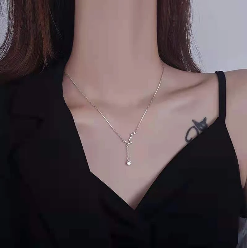 The New Female Big Dipper Seven Star Chain for Girlfriend Tassel Necklace Exquisite Female Big