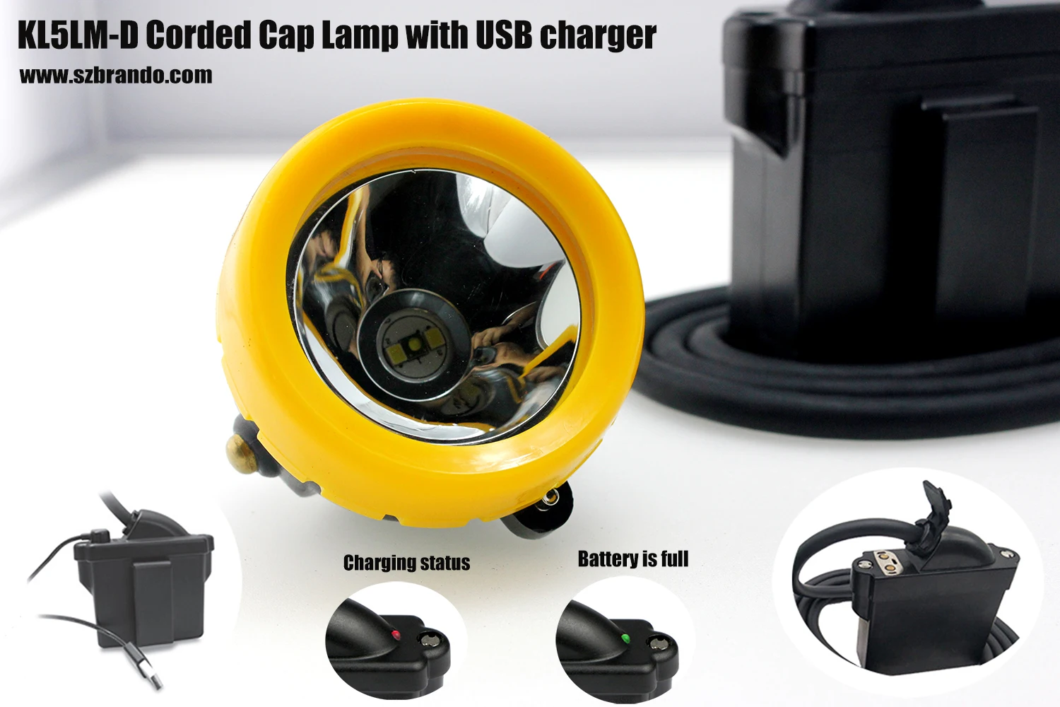 Underground safety miner cap lamp KL5LM rechargeable 6.6Ah 12000lux brightness IP67 waterproof led mining cap lamp with cable