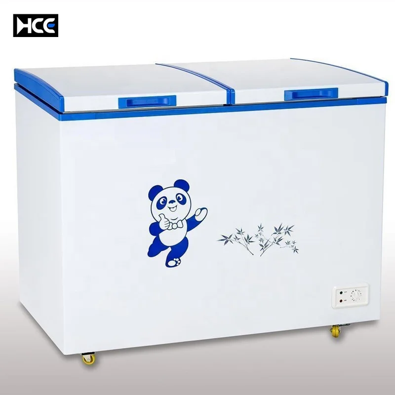 368L commercial supermarket deep chest freezers ice cream chest freezer glass door for sale