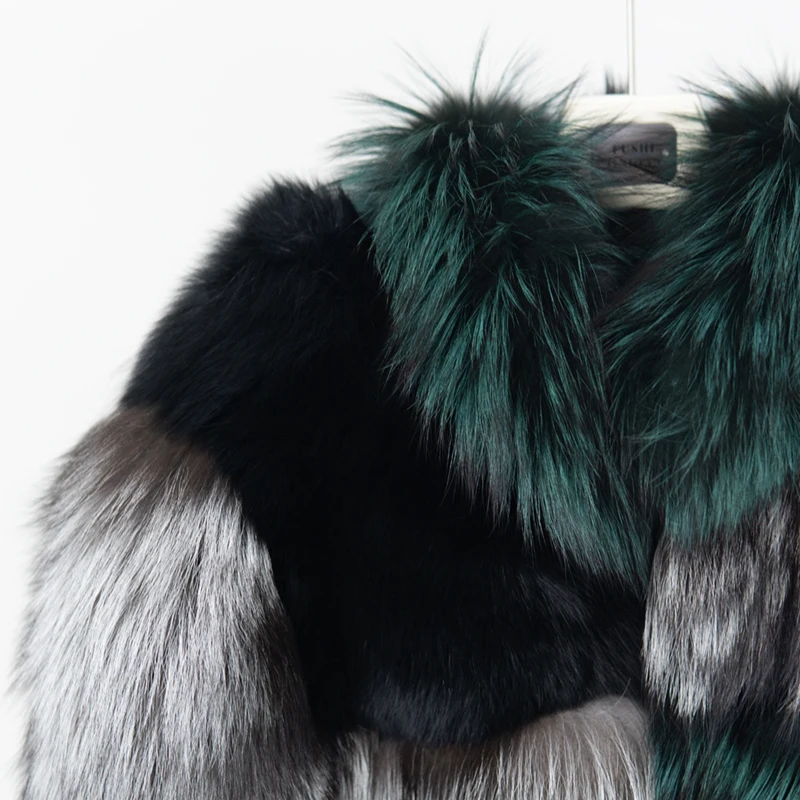 NAFA Wholesale New Fashion Ladys Fluffy Colourful Real Fox Fur Coat for 2024 Cold Winter