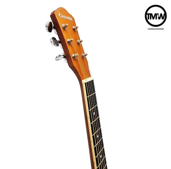Natural Wooden Color Genesis 37' Acoustic Guitar with Intermediate Steel String for Music School Yoga & Pilates