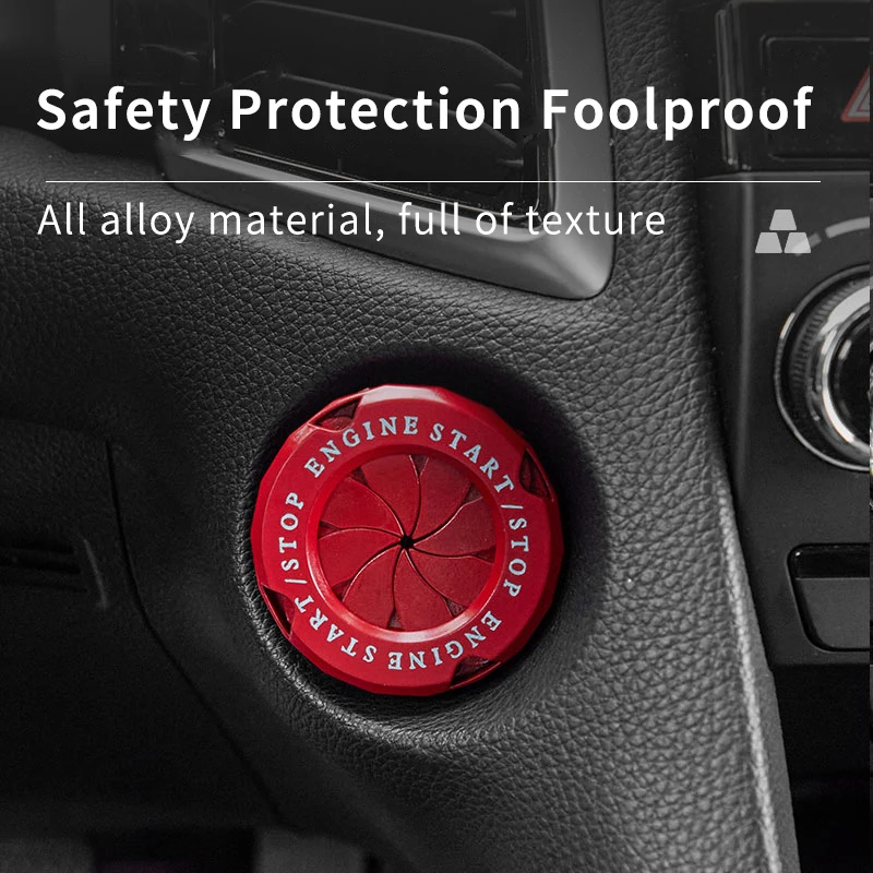 Car interior modification one key start button ignition switch rotary cover motorcycle starter ring car accessories