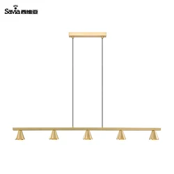 Savia LED 5xGU10 Modern Indoor Kitchen Island Designer Ceiling Chandeliers Lamp Copper Brass Gold Pendant Light For Dining Room