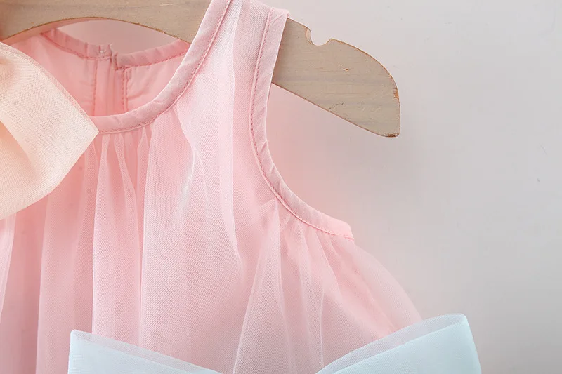 Baby Dress Girls Summer sweet multi-colored bow sleeveless gauze princess dress