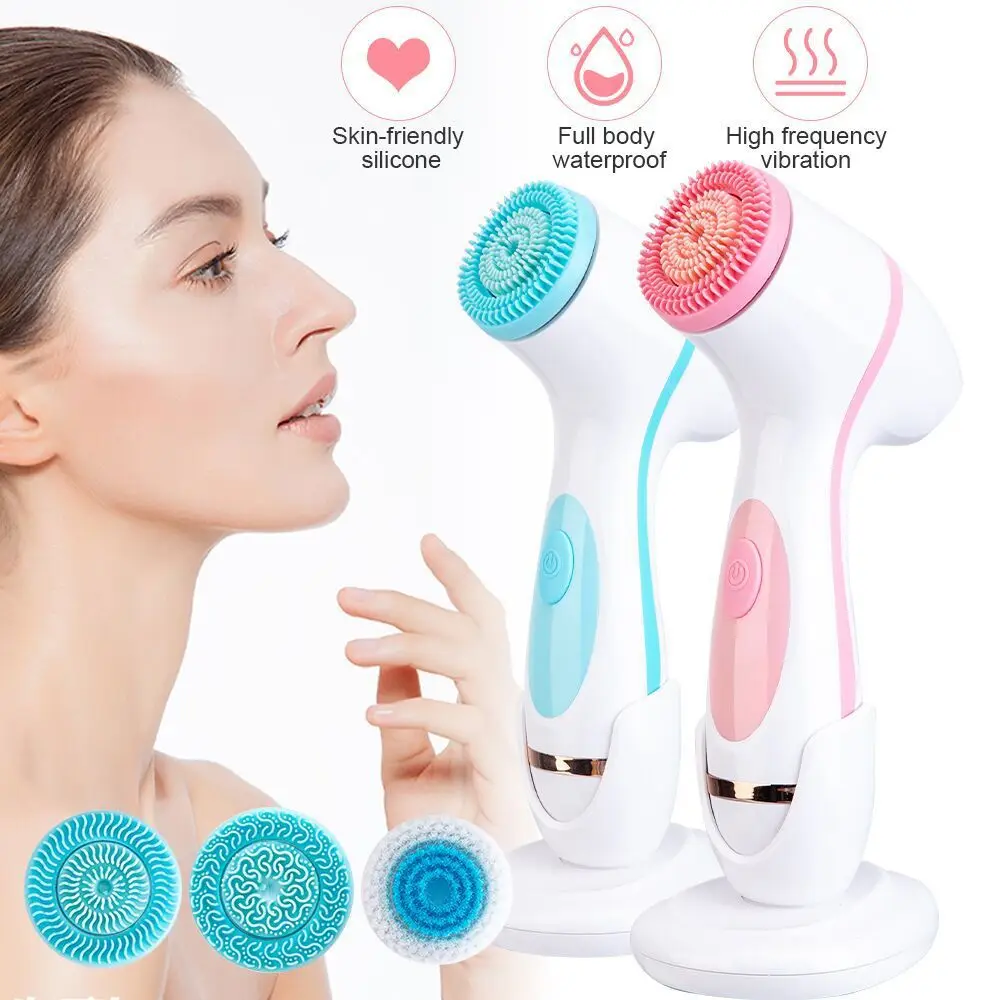 Electric Skin Care Face Massager Silicone Deep Face Cleaning Brush Facial Cleansing Brush Waterproof Facial Brush Pore Cleanser