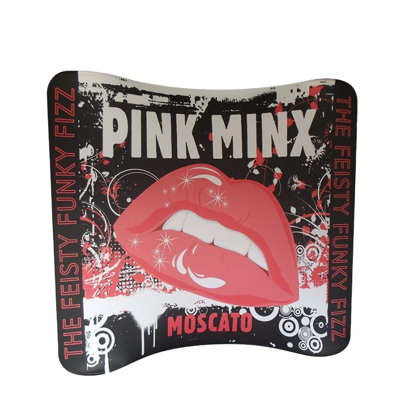 Promotional Items China Elegance Collapsible Exhibition Booth Design Wave Fabric Series Display Stand