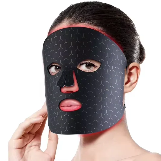 New design smart remote control rechargeable silicone 7 colors facial beauty led light therapy device for skin care