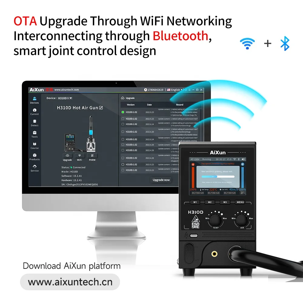 AIXUN H310D | Интеллектуальный пистолет для контроля температуры, паяльная станция для переделки горячего воздуха