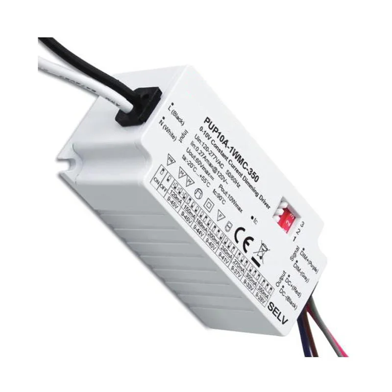 0/1-10V 10W 120-350mA Constant Current Power Supply US Standard Dimmable Led Driver