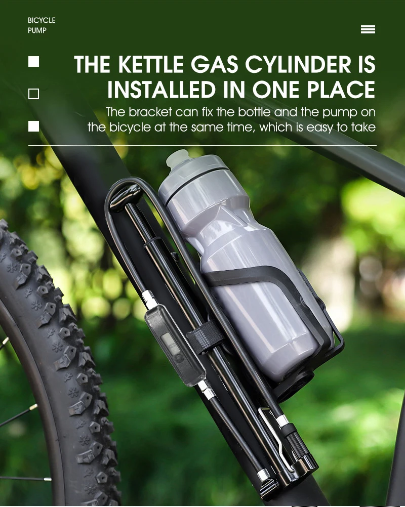 Car Tire Inflator Portable Cycling Pump Mini Floor With Gauge Bicycle Bike Air Pump Portable Tire Pump