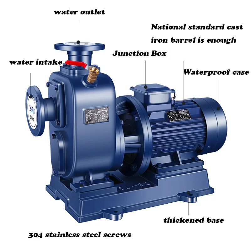 ZX horizontal self-priming transfer pump stainless steel electrical chemical pump