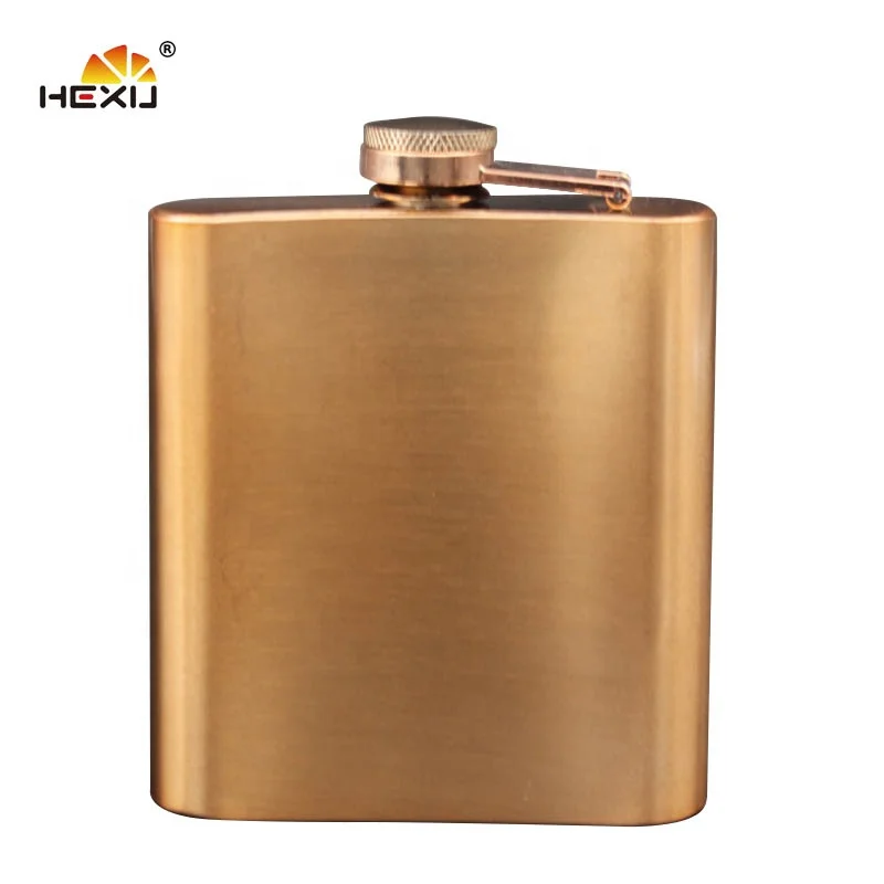 Promotional Standard Size 7oz Stainless Steel Drinking Liquor Rose Gold Hip Flask