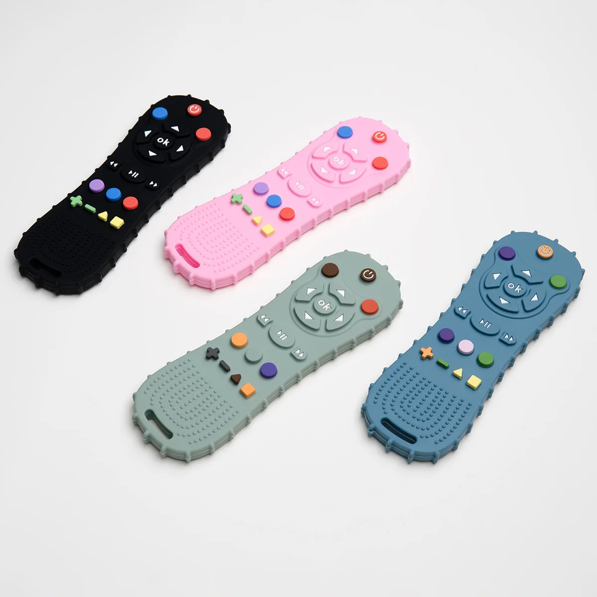 Bpa Free Wholesale Chewing Toy Baby Teether Montessori Teething Toys Game Tv Remote Control Shaped Soft Baby Silicone Teether