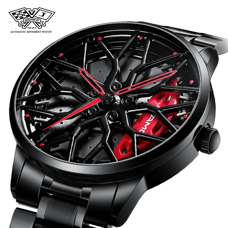 SVJ Original Wheel Rim Hub Watches Men Super Car Rim Hub Men Quartz Watch Stainless Steel Waterproof Wholesale Watches 2042