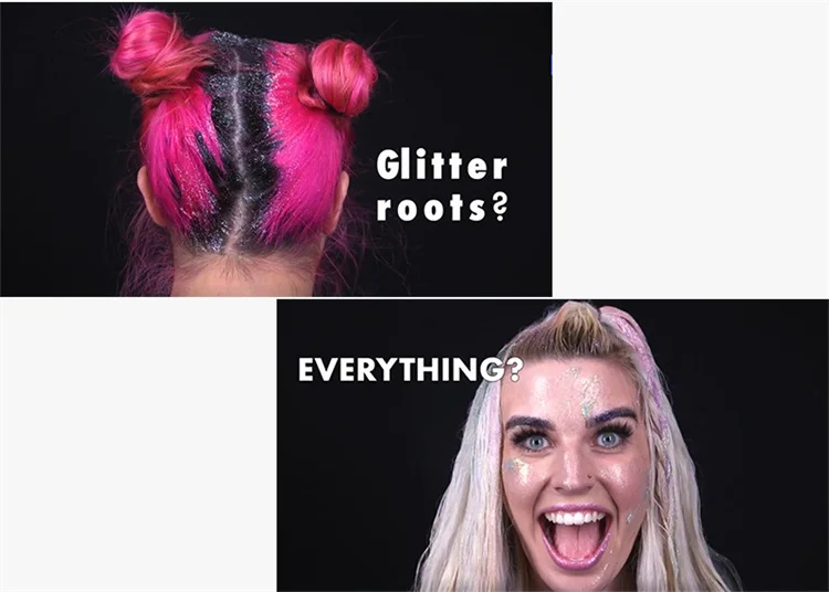 Sparkling Girls Biodegradable Light Blue Platinum Lip Gel Glitter Chunky Reflective UV Body Chameleon Glitter Gel For Kids Hair