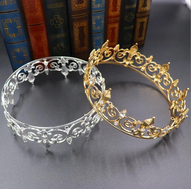 baroque luxury man tiara rhinestone vintage crown diamond metal crystal king men crown