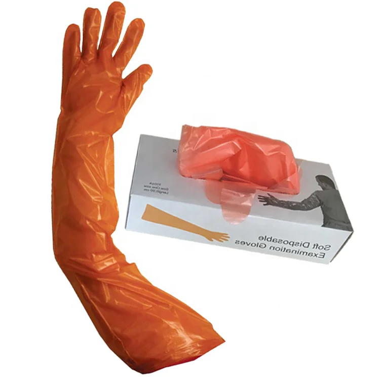 Vet Artificial Insemination Tools Shoulder Protect Touchntuff Plastic Veterinary Full Arm Gloves 90cm