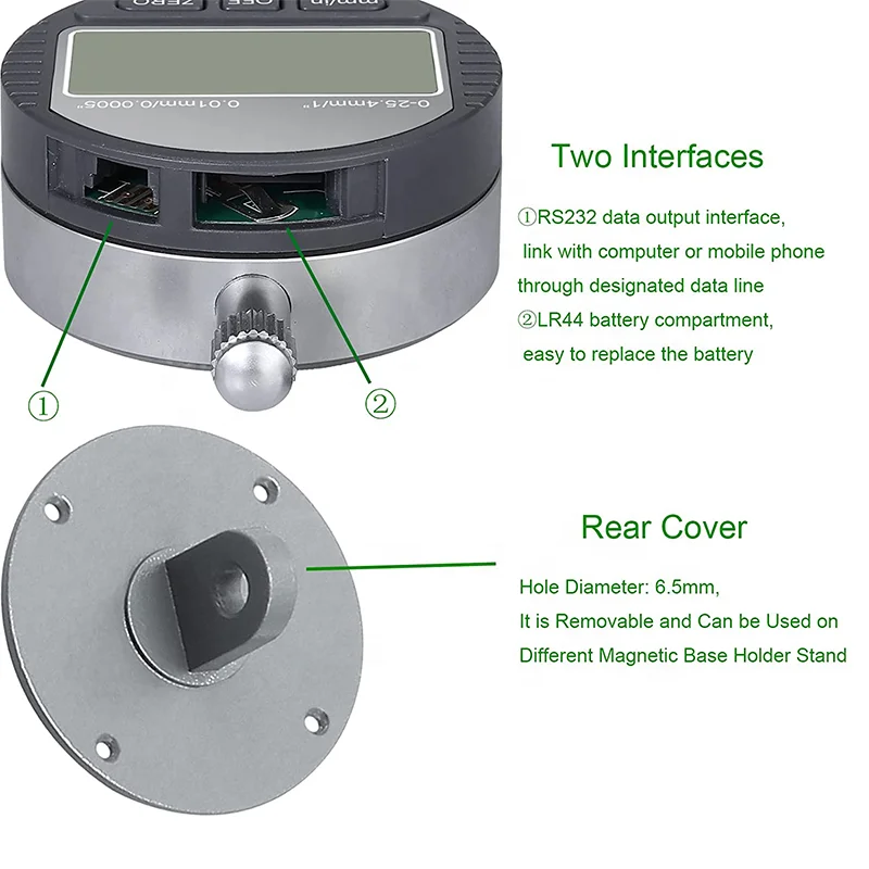Dial test indicator 0.01mm 0.001mm 0-12.7mm 0-25.4mm 0.0005inch 0.00005in Micron digital dial indicator gauge