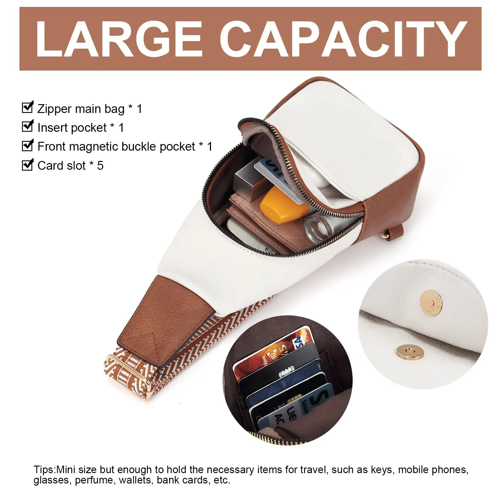YBN Outdoor Sport Travel Hiking Chest Custom Logo Faux Leather Durable Waterproof Fanny Pack Sling Backpack Sling Bag for Women