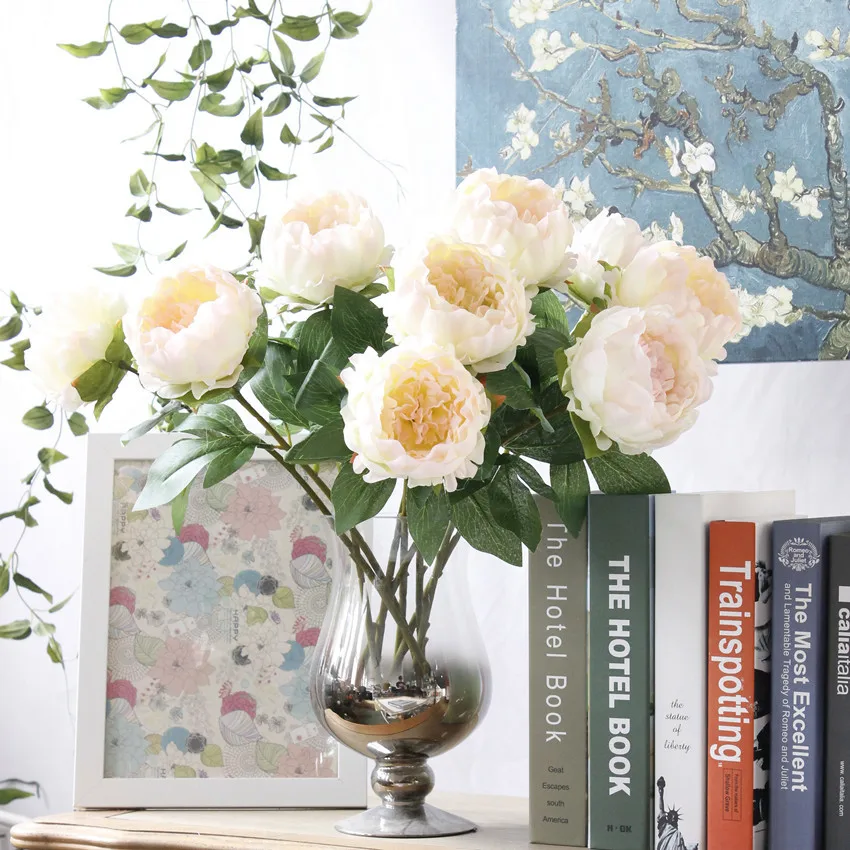 Single Artificial Peonies Flower for Wedding Decoration Manufacturer Supply 10cm Diameter 7 Colors Washable,high Quality XF