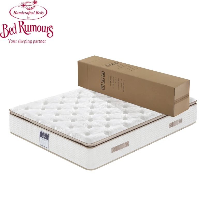 King size top roll up sleep gel twin pocket spring high density foam bed mattress