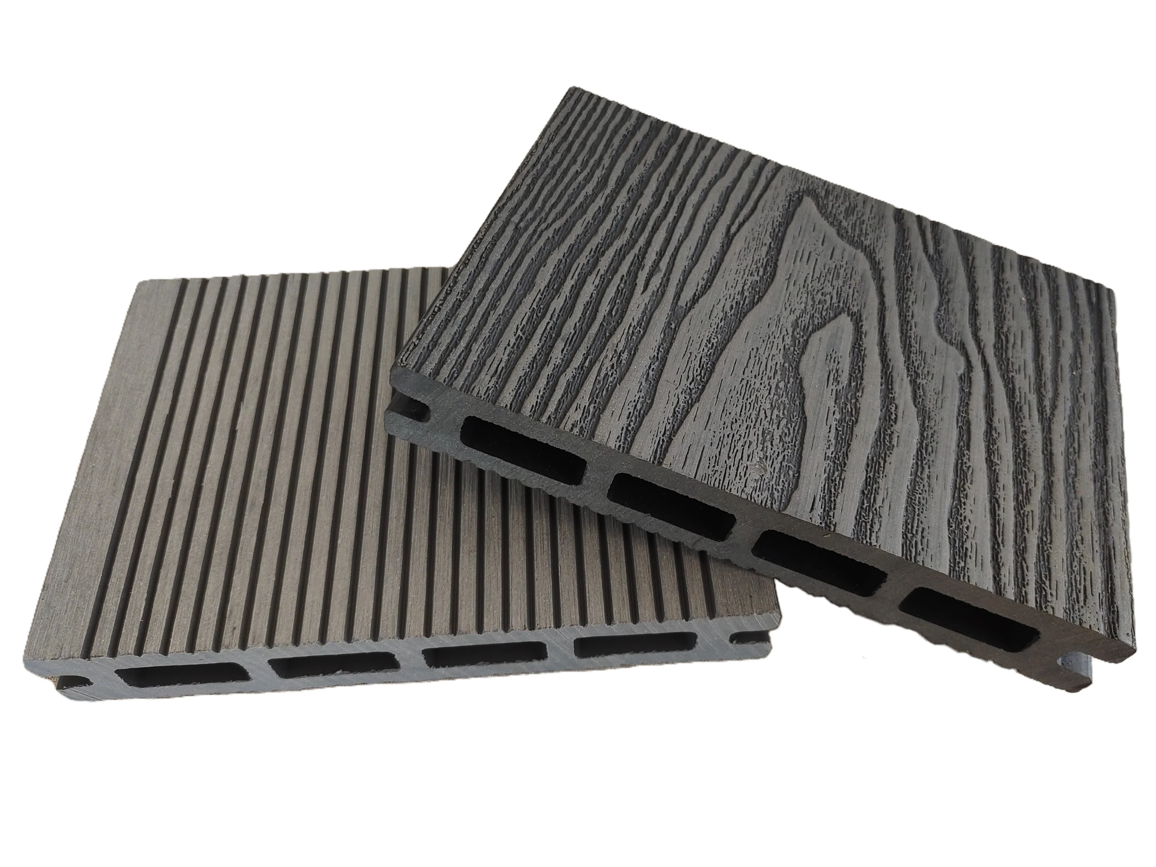 Outdoor Wood Plastic composite Decking  wood flooring 3D embossed WPC flooring composite deck