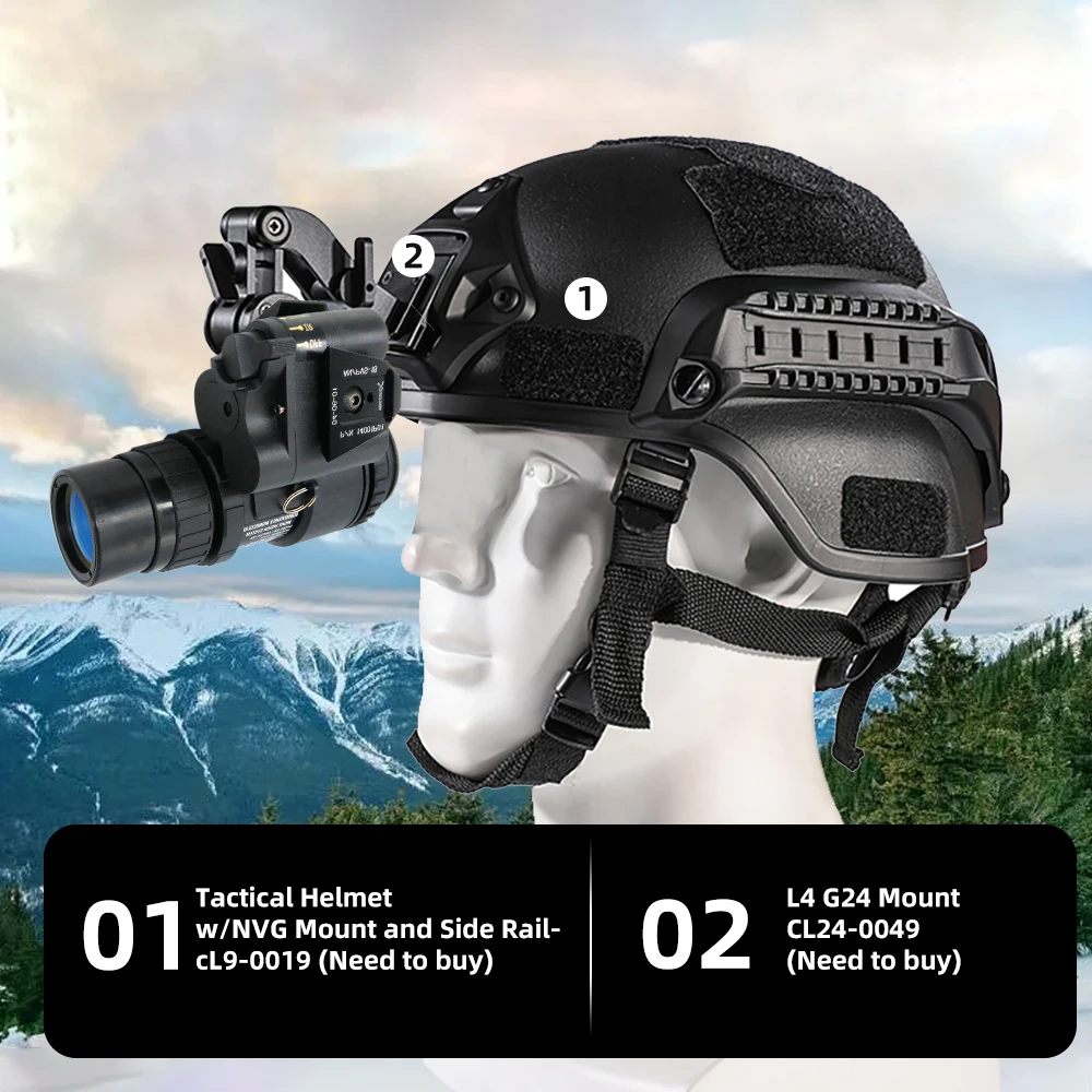 NVG digital  thermal Compact imaging day and Night Vision Monocular with Helmet Mount