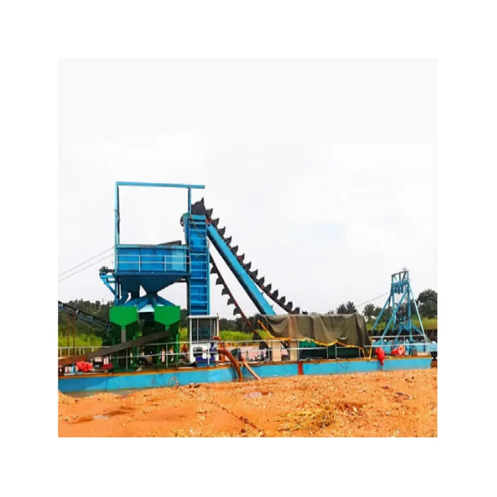 China River Gold Dredger Mining Bucket Ladder Chain Dredger Diamond Dredge For Sale