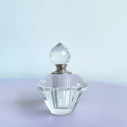 Wholesale new fashion 3ml square round crystal clear glass luxury essential oil perfume bottle for decoration and gifts