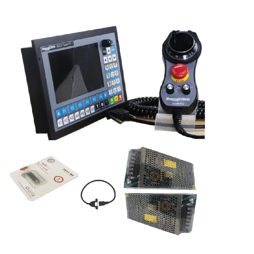 3/4/5 Axis CNC Milling Controller DDCSexpert ACT Function Motion Controller Kit With Flywheel MPG & Power supply 100W 24V 4.1A