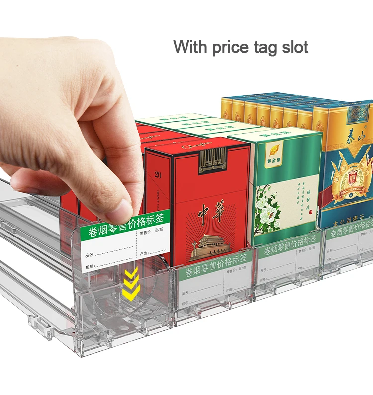 Wholesale Supermarket Automatic Cigarette Pusher Convenience Store Store Acrylic Cigarette Shelf Automatic Pusher Large Discount