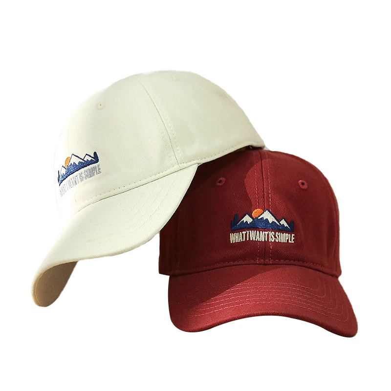 High quality cotton sports caps red mens baseball caps custom embroidery logo hat cap