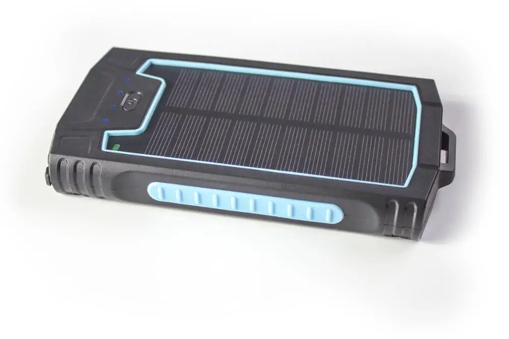 Private design fast charging phone charger 15W 10000mah micro type-c waterproof IP54 strong solar flashlight outdoor power bank