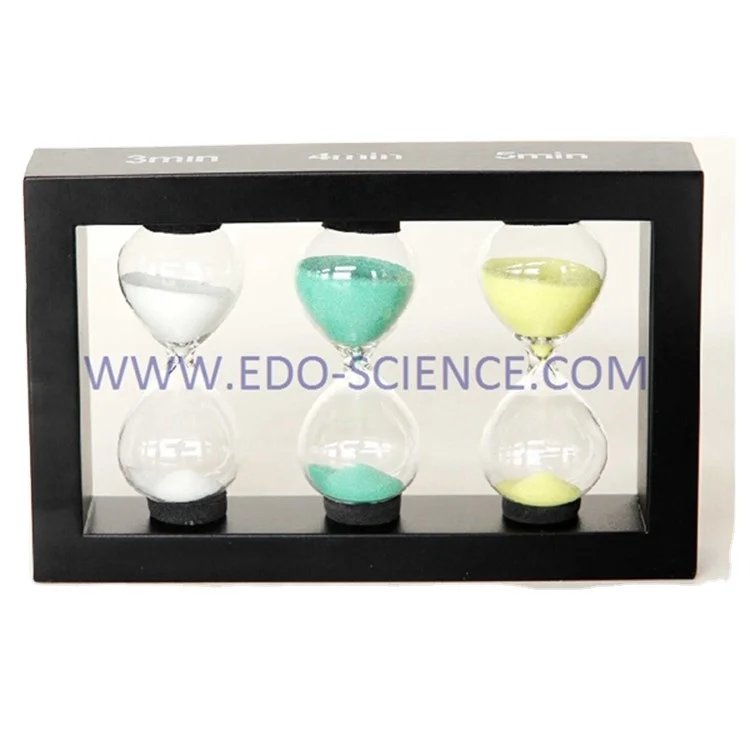 
3minute 4 Minutes 5 Minutes Borosilicate Glass Sand Timer with wood frame 
