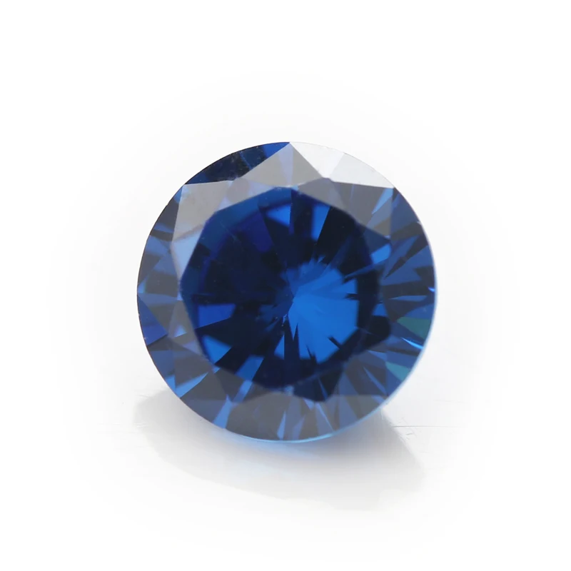 High Quality 2.5mm Round Machine Cut Sapphire Blue Cubic Zirconia Birth Month CZ Stones China Synthetic Diamond