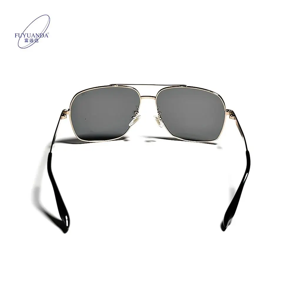 Minimalist Double Bridge Metal Frame Square Unisex Sunglasses