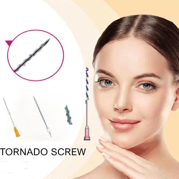 CE certificate China suppliers product plastic surgery tornado screw 26G38mm pdo thread with sharp needle korea