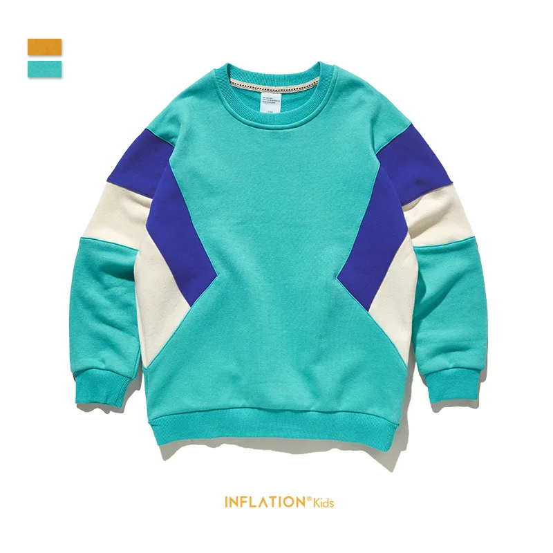 
High Quality Super Soft three color matching loose shoulder round neck boy Sweatshirt 
